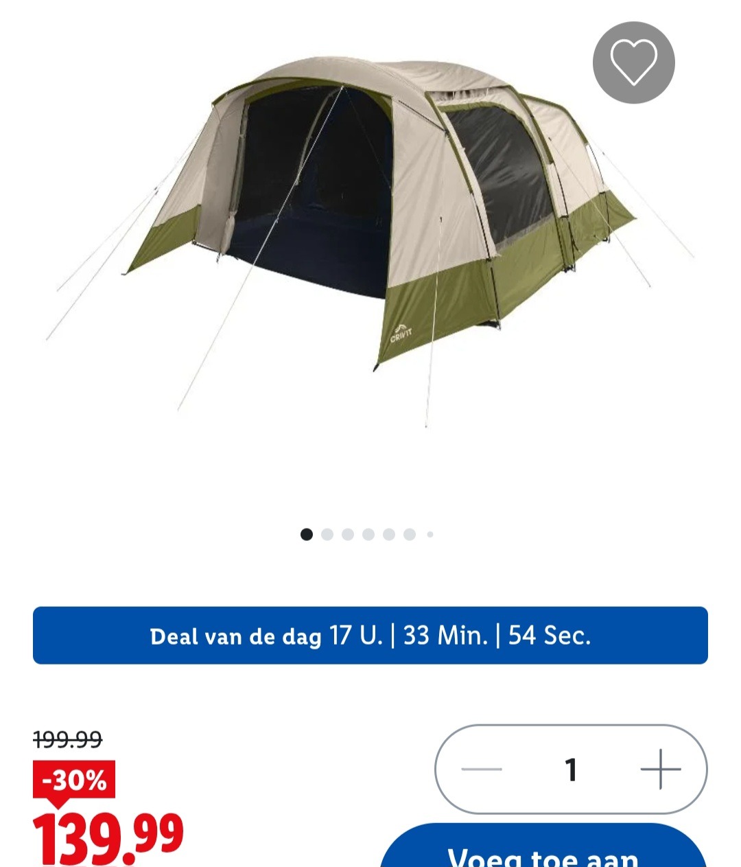 Tunneltent, 5 personen -30%