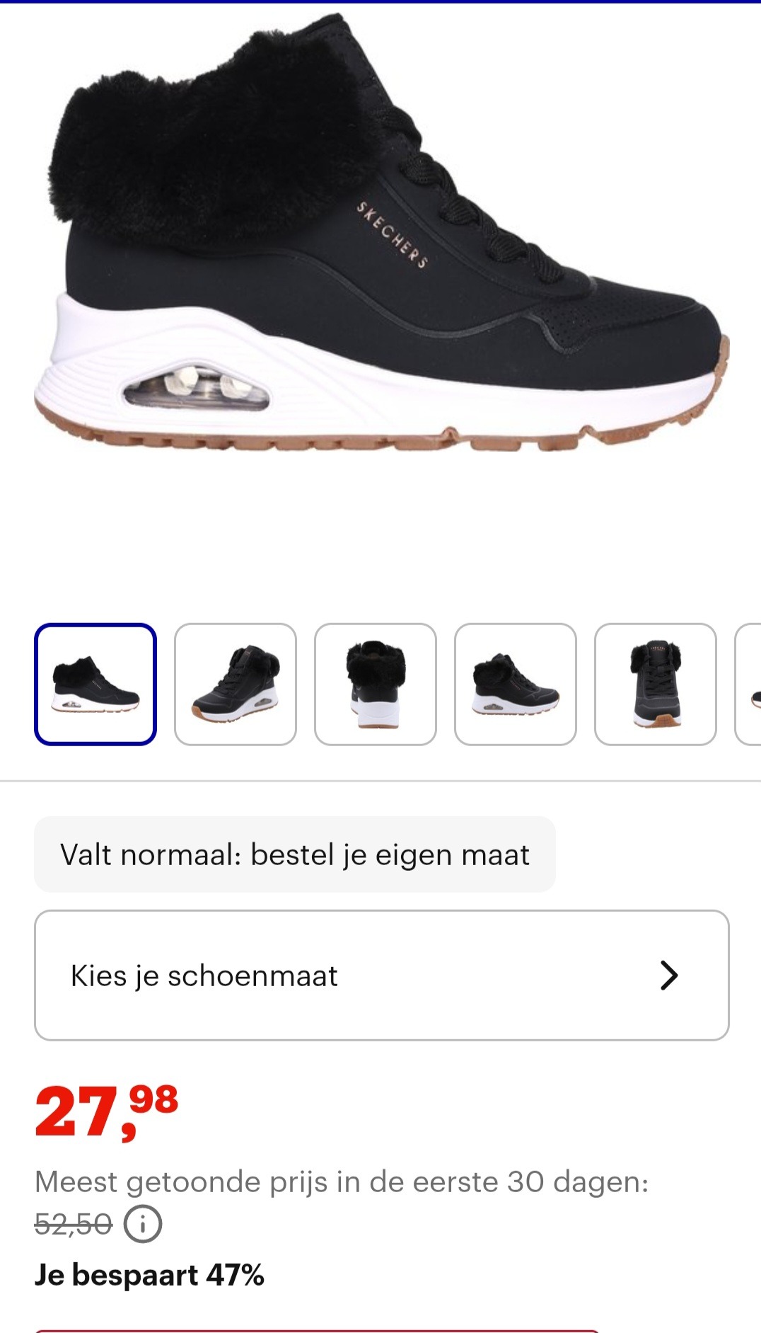 Skechers Uno-Fall Air Meisjes Sneakers Zwart