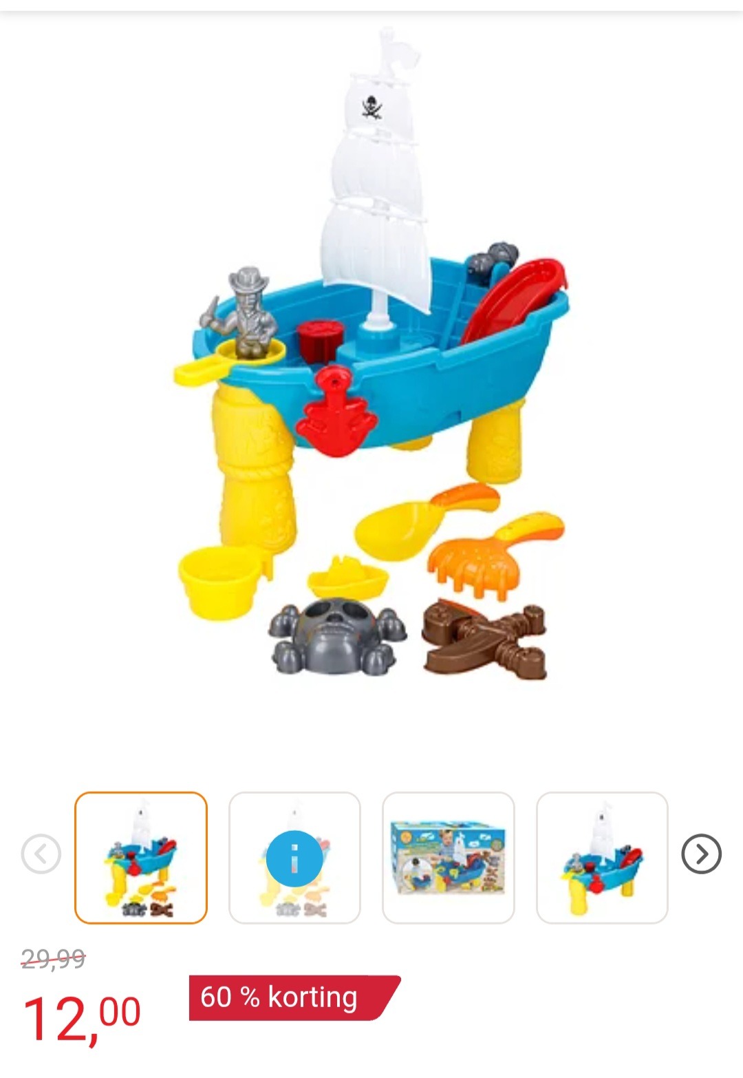 Zand- en Watertafel Piratenboot, 19dlg -60%