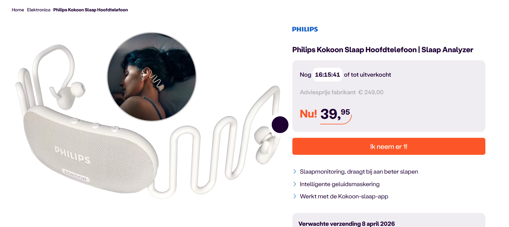 Philips Kokoon Slaap Hoofdtelefoon