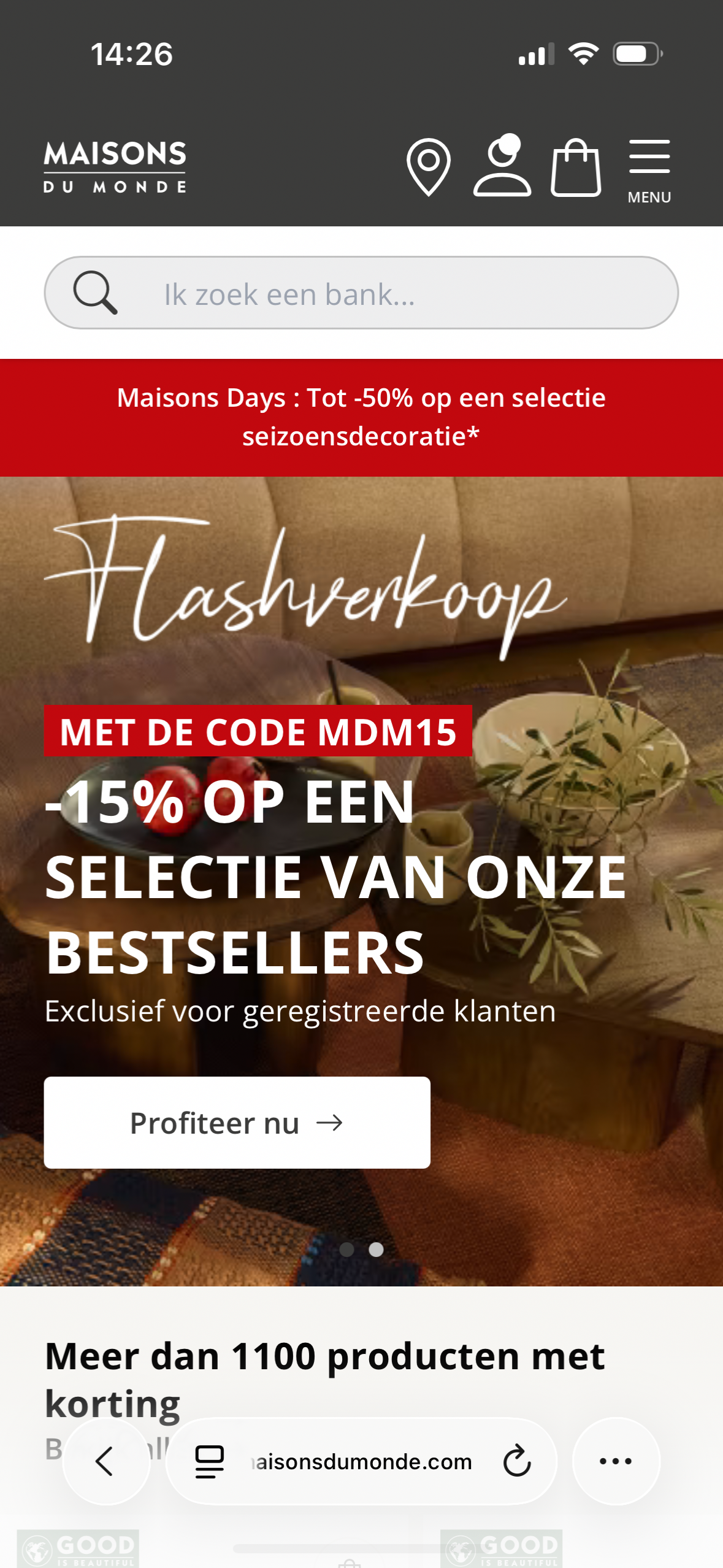Flashverkoop bij Maison du Monde