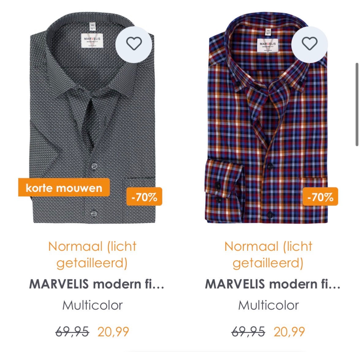 Overhemden -70%