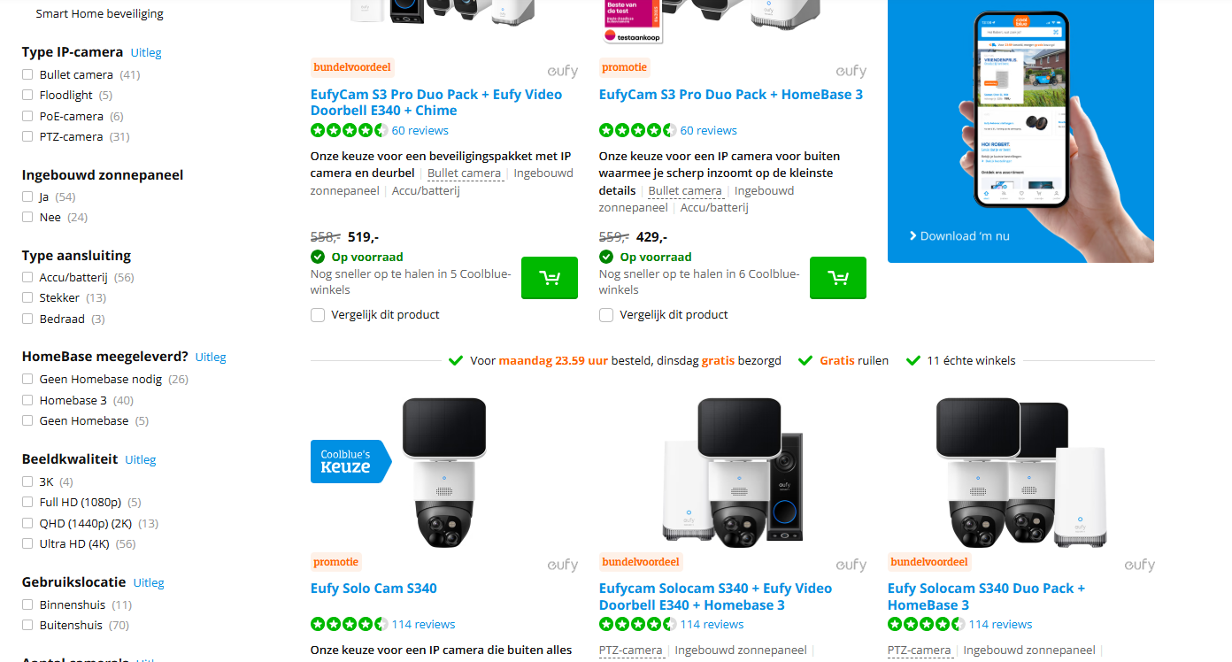 Eufy deals bij coolblue