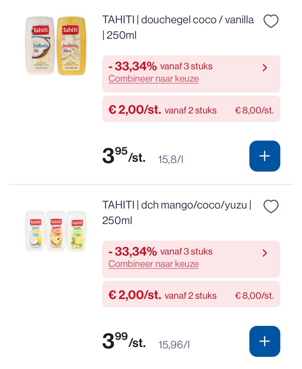 Tahiti douchegel in promo
