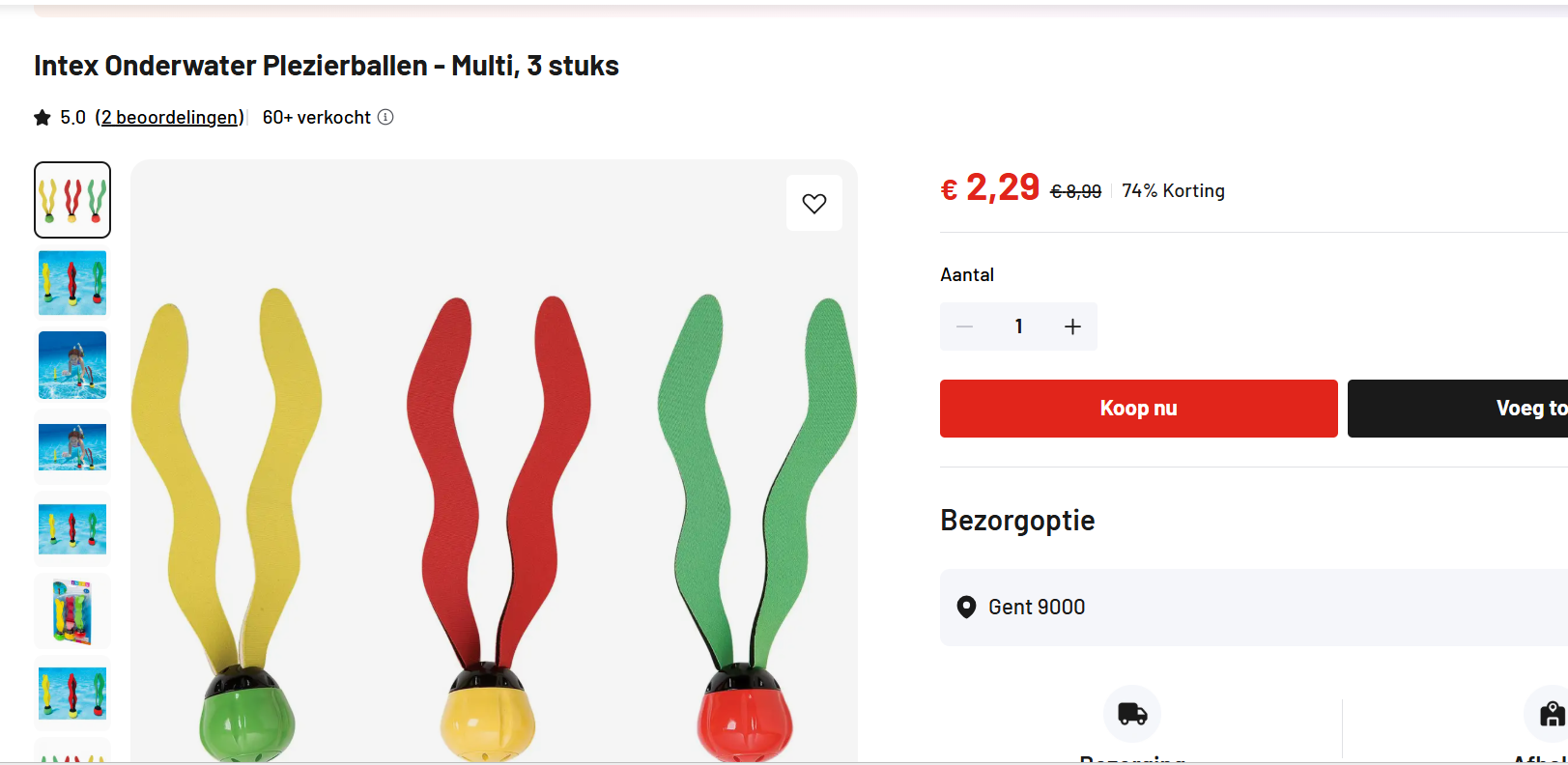 Speelgoed voor in het zwembad! Intex Onderwater Plezierbollen