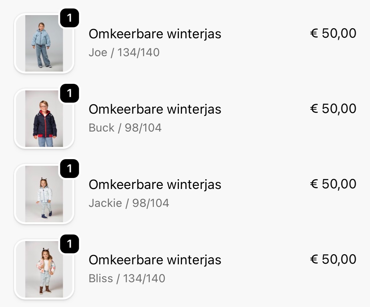 Ducksday omkeerbare jasjes
