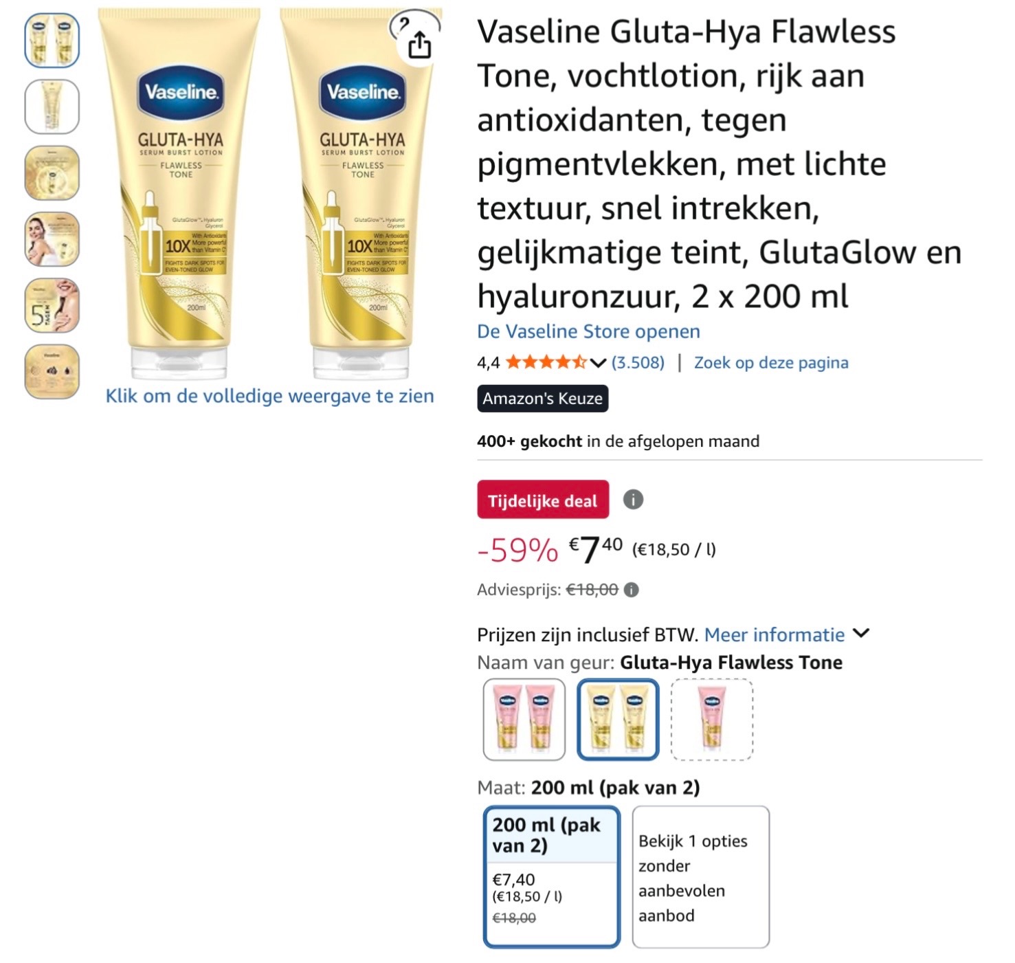 Vaseline Gluta-Hya Flawless Tone -59%