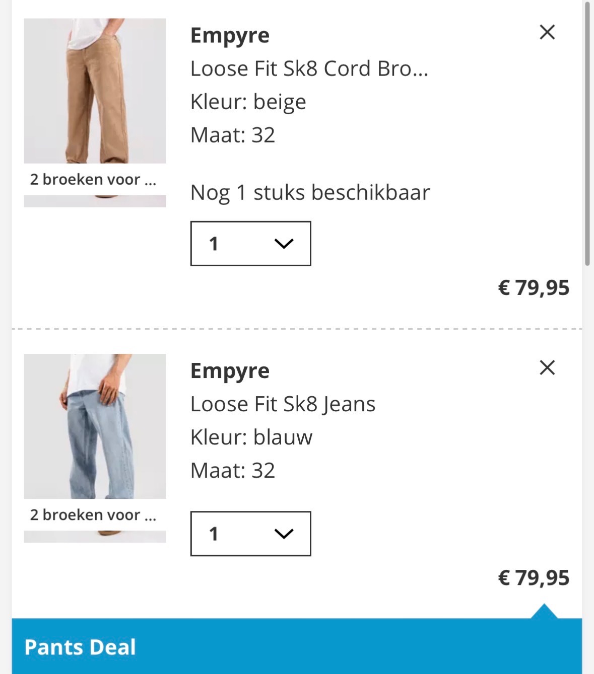 Broeken deal bij Blue Tomato