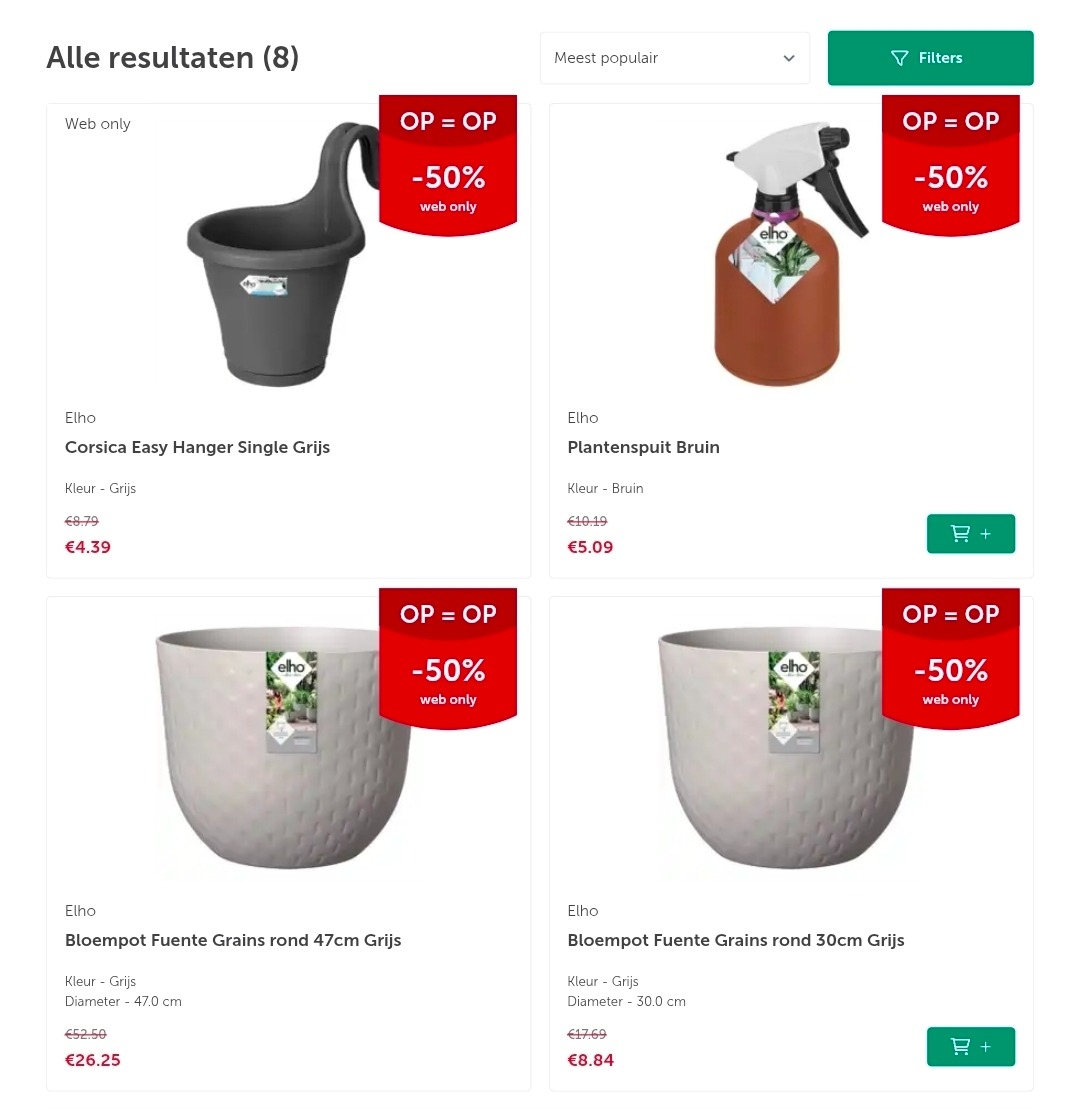 Elho bloempotten en plantenspuit -50%