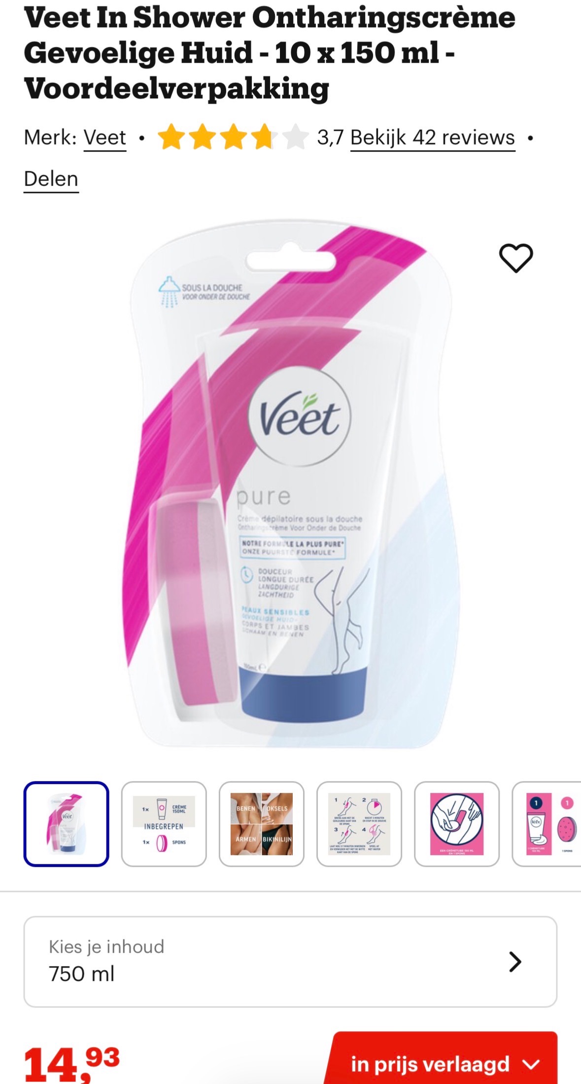 Veet Ontharingscrèmes 10 stuks