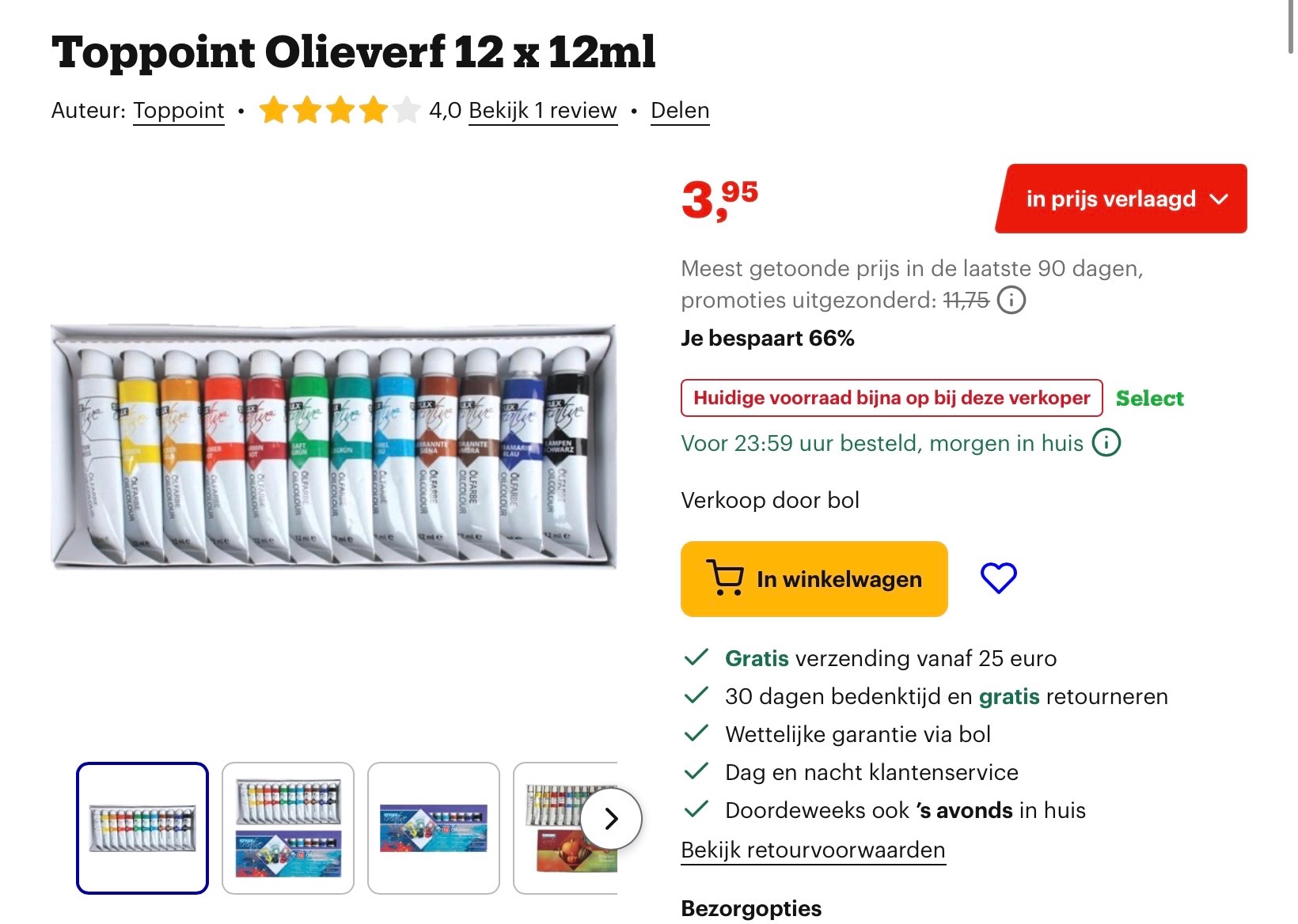 Toppoint Olieverf 12 x 12ml -66%