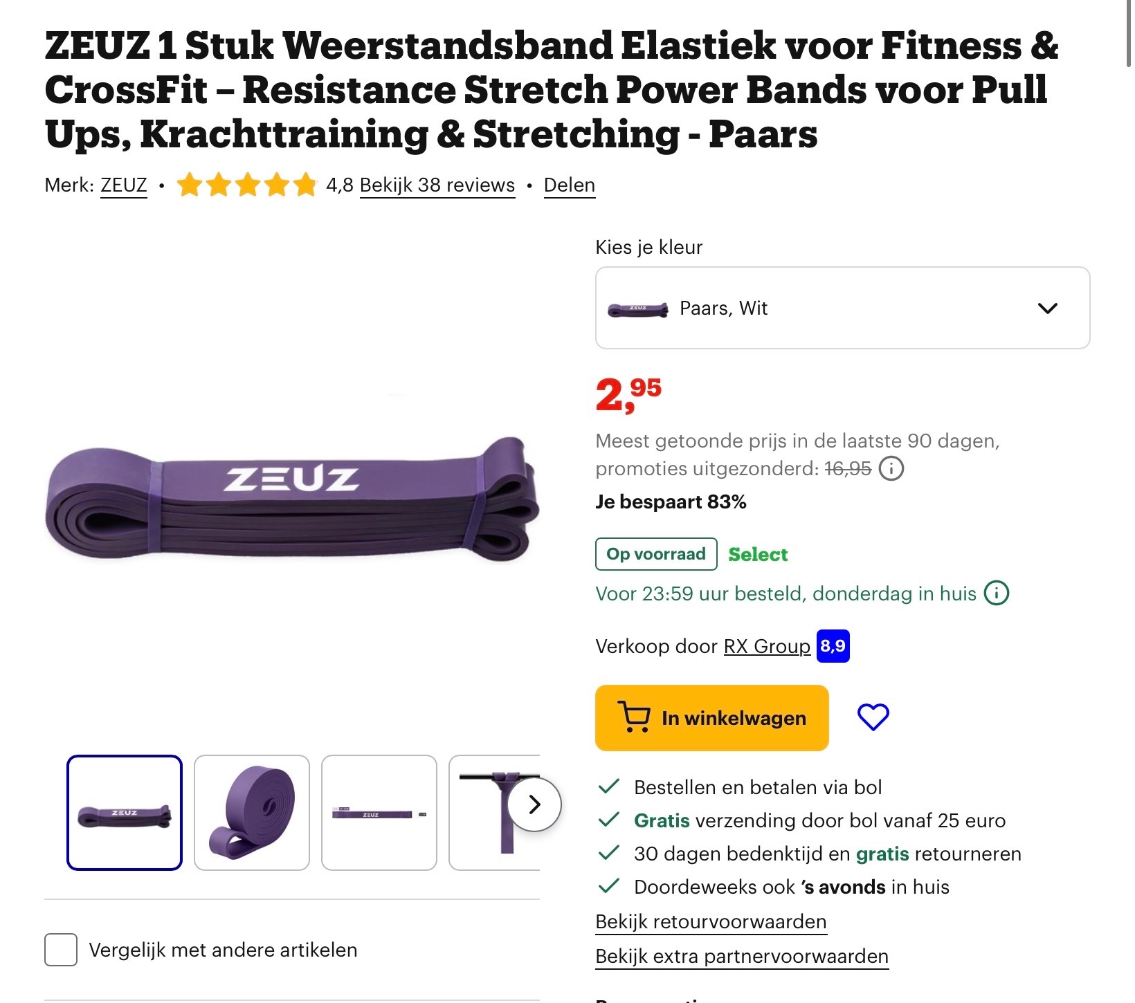 Weerstandsband Elastiek voor Fitness & CrossFit -83%