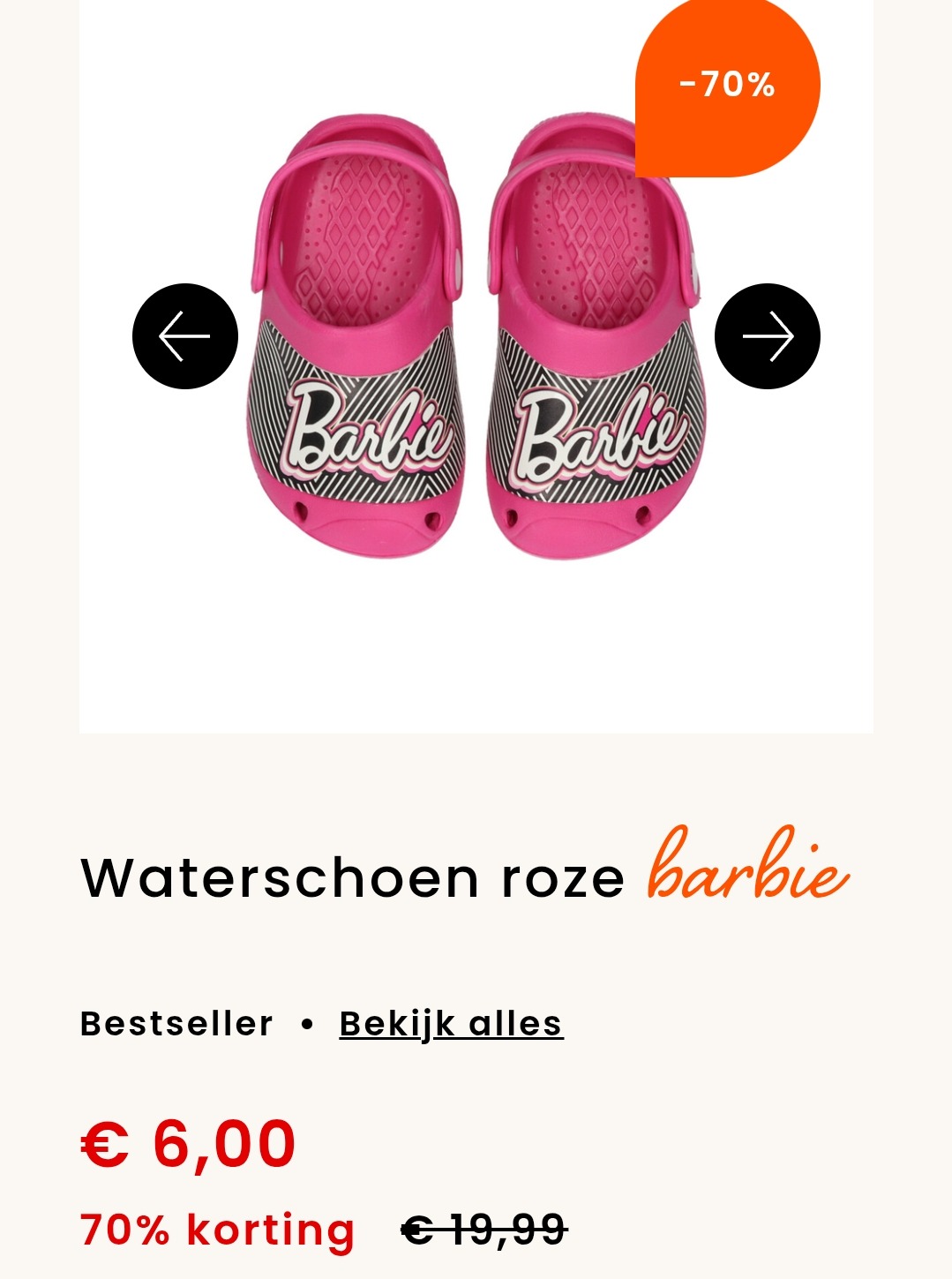 Roze barbieslofjes aan 6€