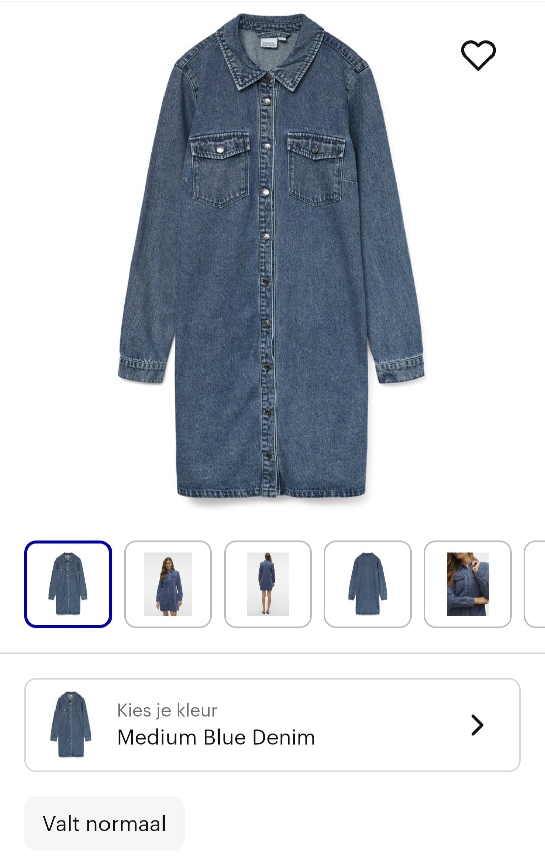 Vero Moda denim korte jurk maat XS en S -70%