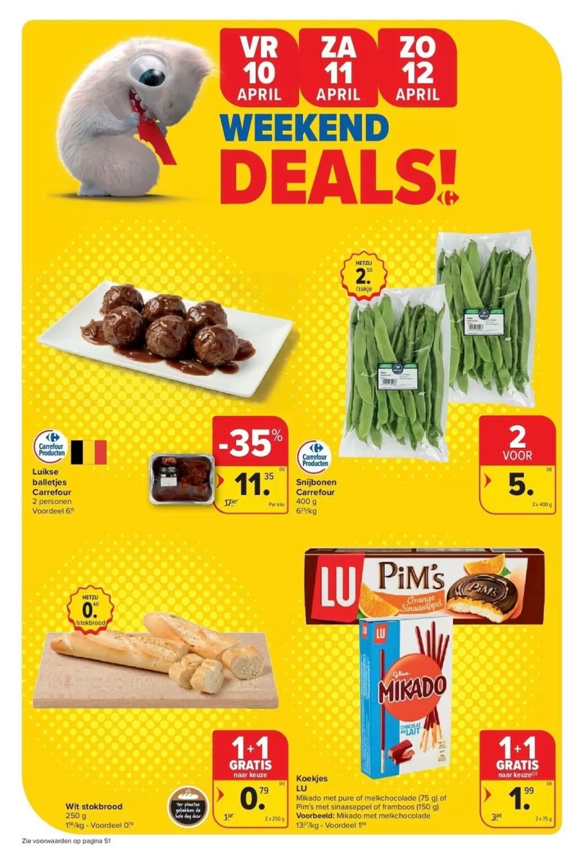 Weekenddeals bij Carrefour vrij 10/4 tem zo 12/4