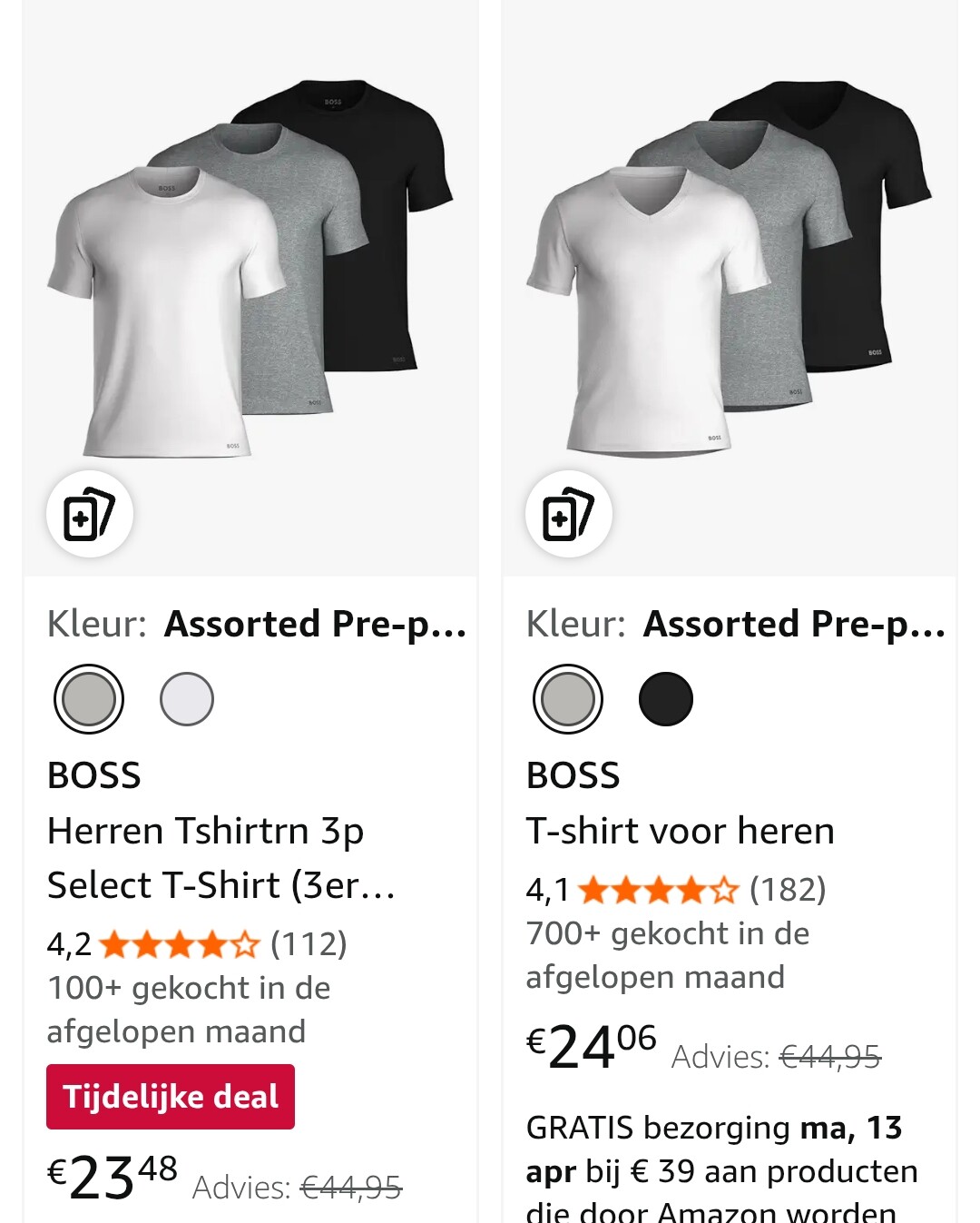 3 tshirts van BOSS