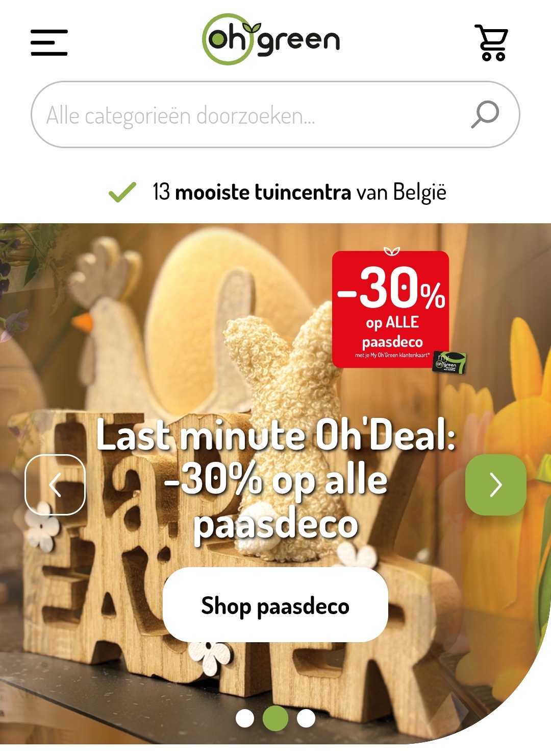 Paasdecoratie met 30% korting bij Oh green