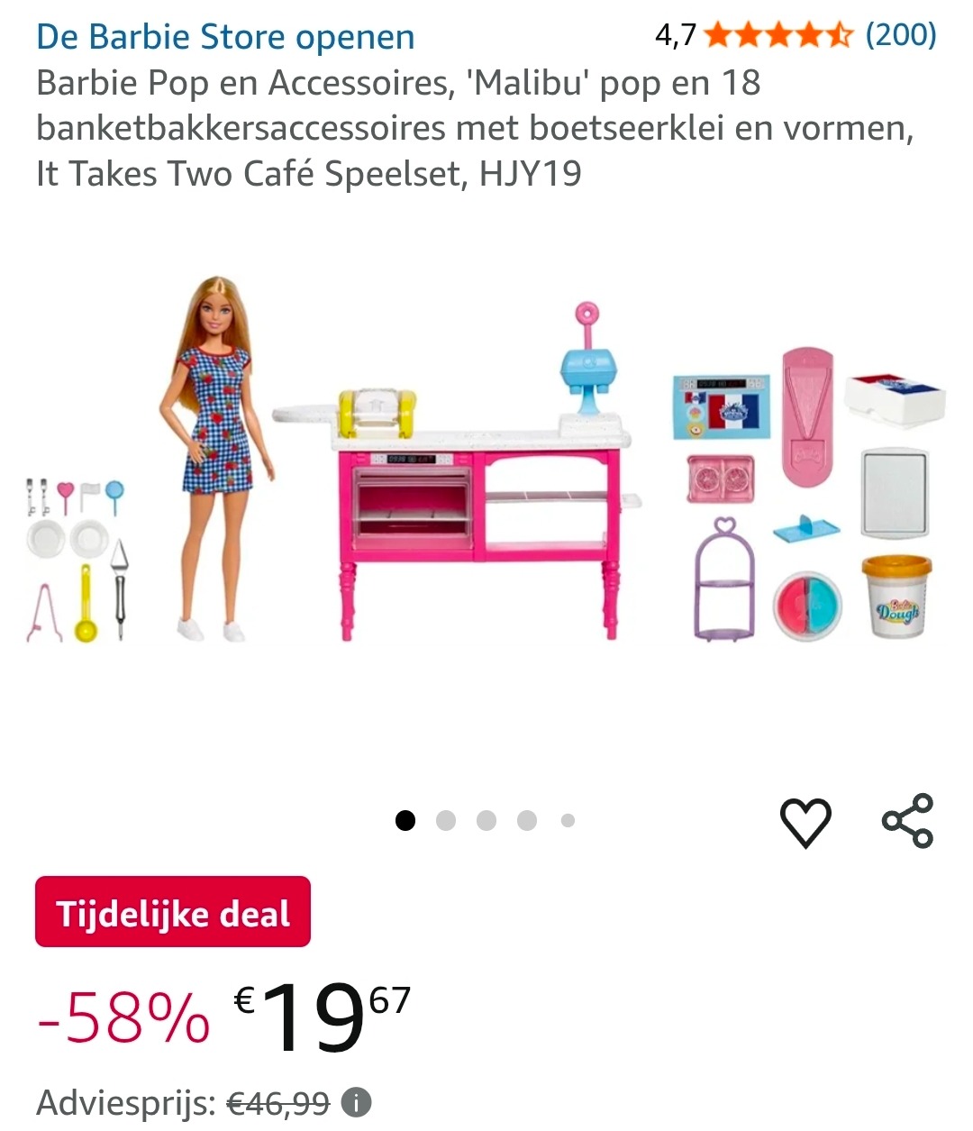 Mattel Barbie Buddy's Café Speelset