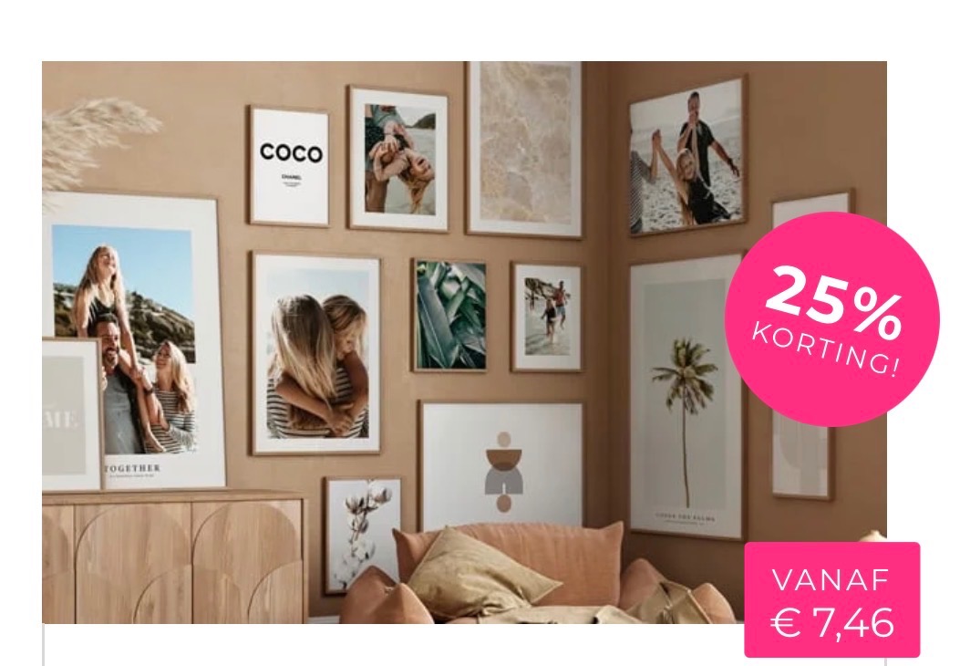 25% korting op frames