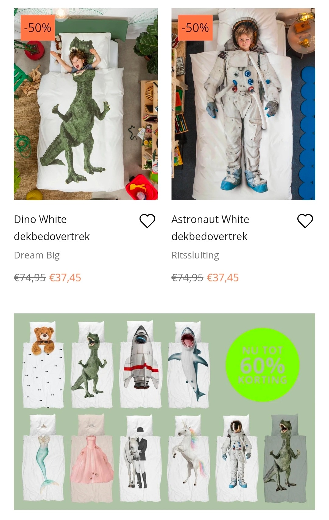 Tot -60% op Dream Big collectie bij Snurk