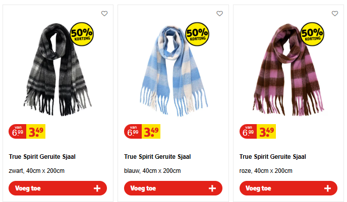 Geruite sjaals aan -50% 🧣 slechts €3,49
