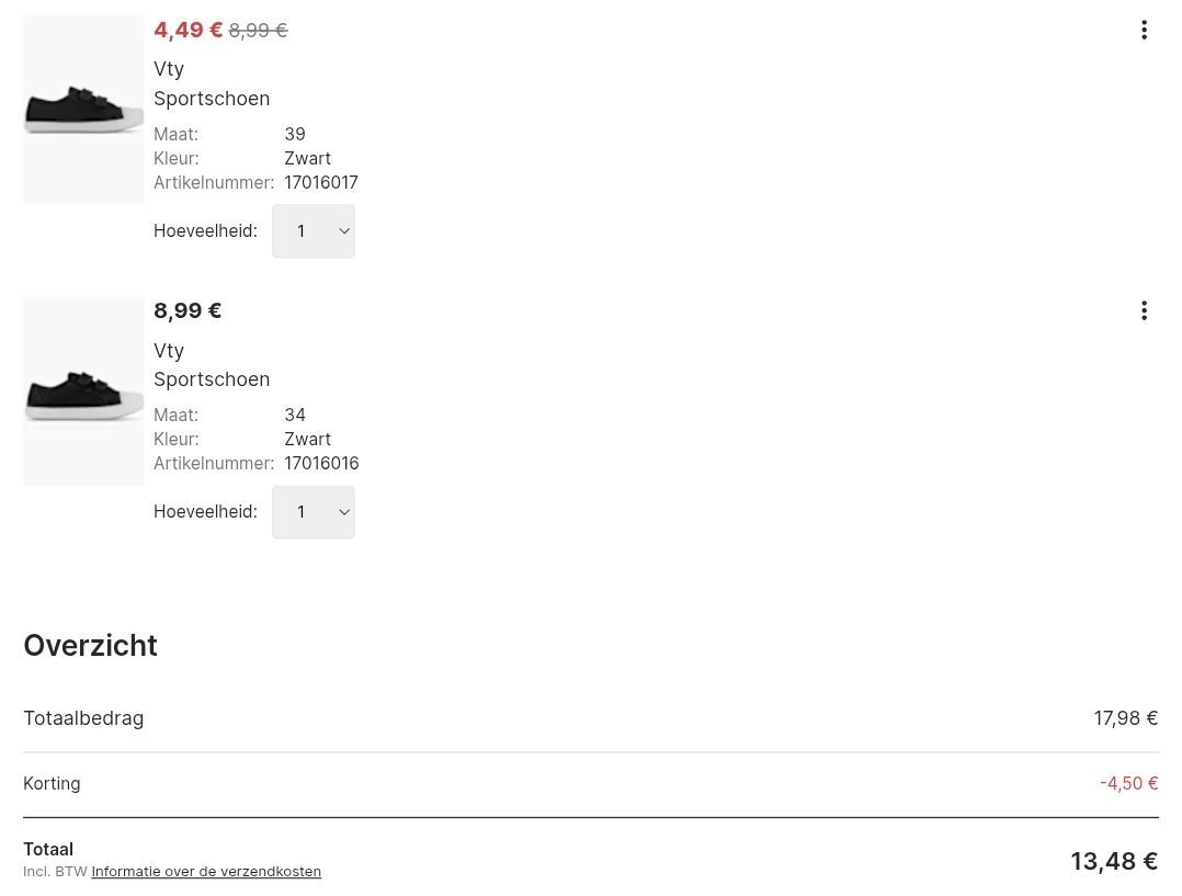 2 paar turnpantoffels voor 13,48€