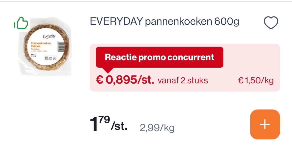 Everyday pannenkoeken -50% bij Colruyt
