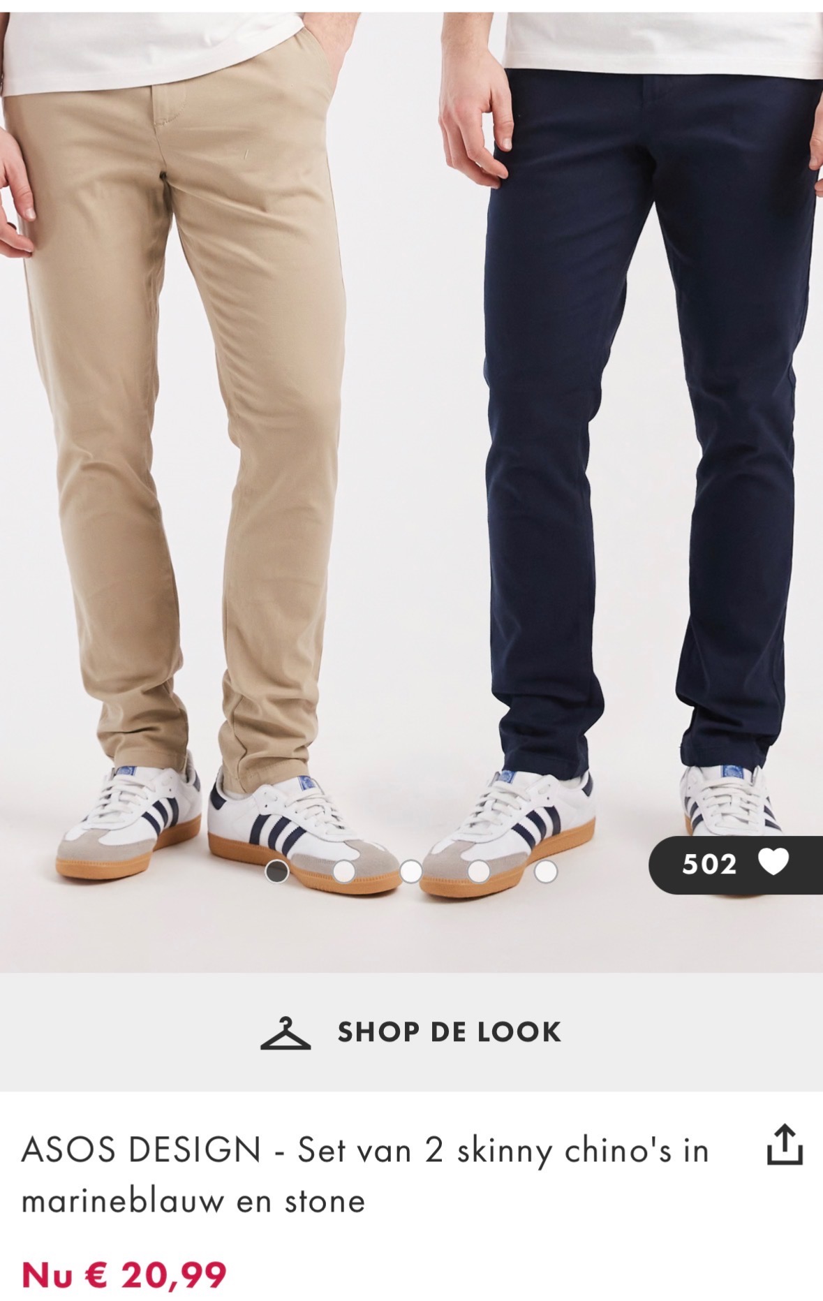 Set van 2 skinny chino's