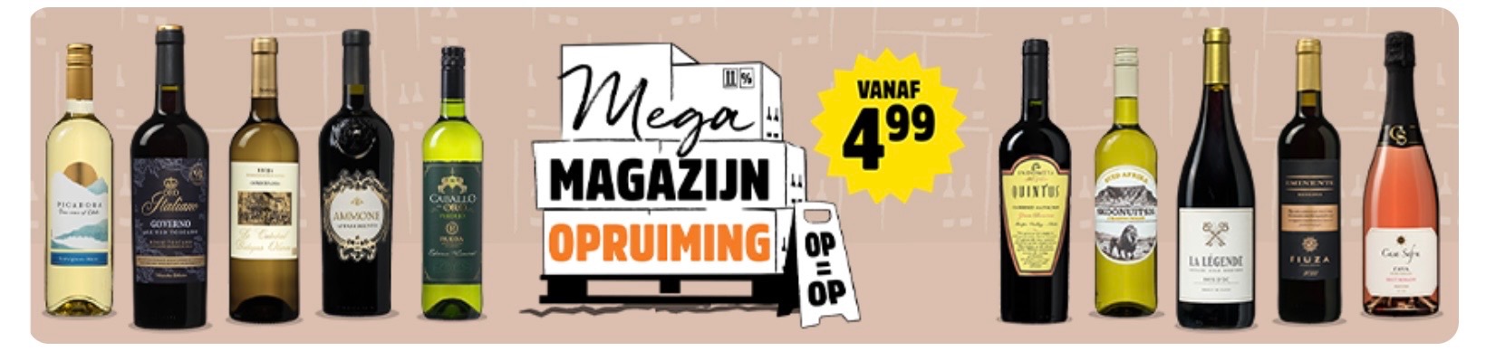 Magazijnopruiming bij wijnvoordeel
