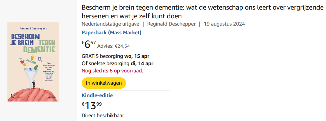 'Bescherm je brein tegen dementie' 📖 -73% paperback