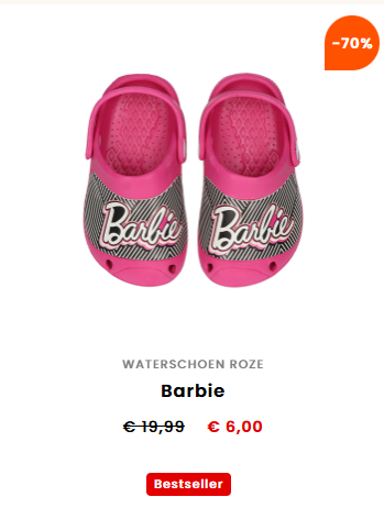 -70% Barbie waterschoenen 🌸💦