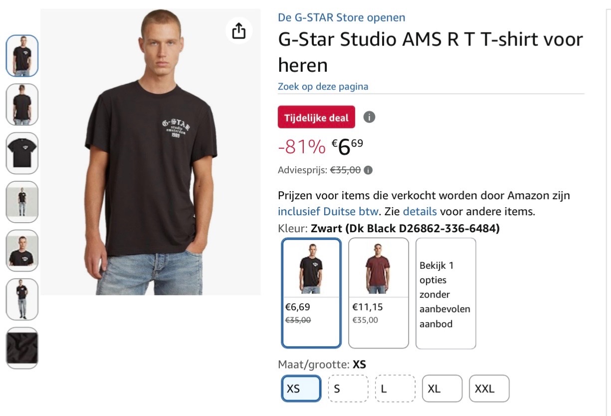 G-Star T-shirt voor heren XS -81%
