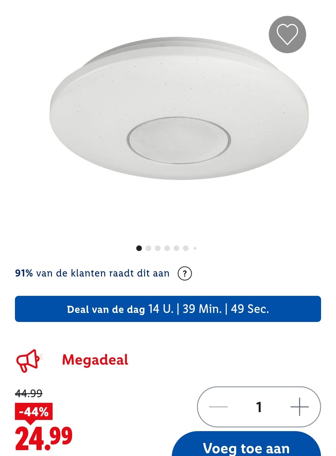 LED-plafondlamp met Bluetooth®-luidspreker -44%