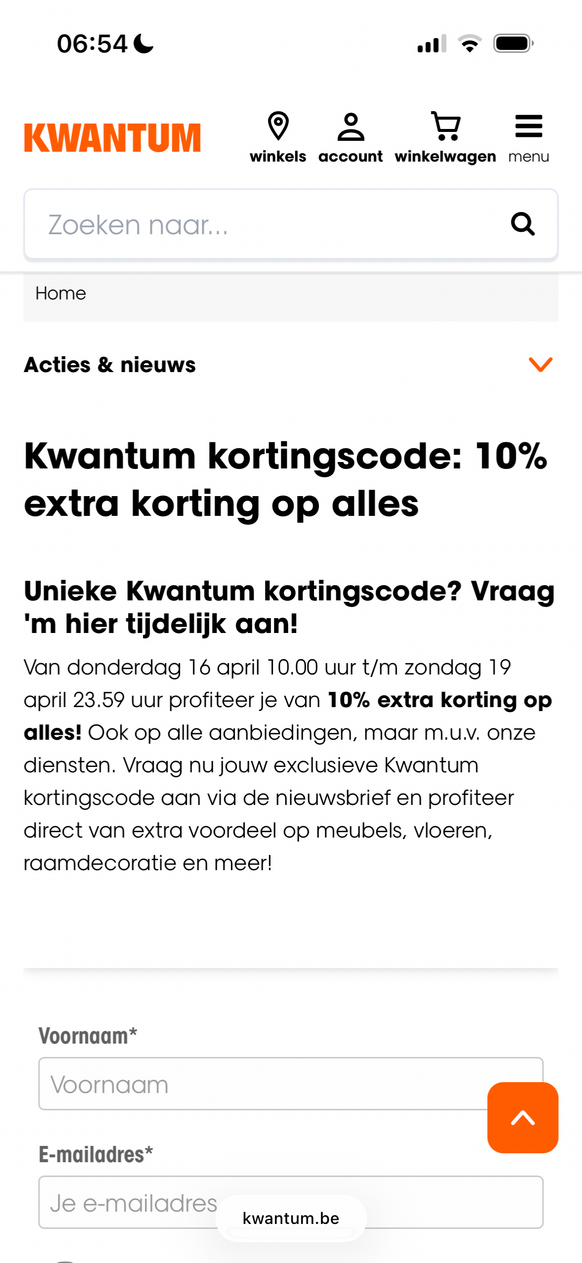 10% extra korting op alles