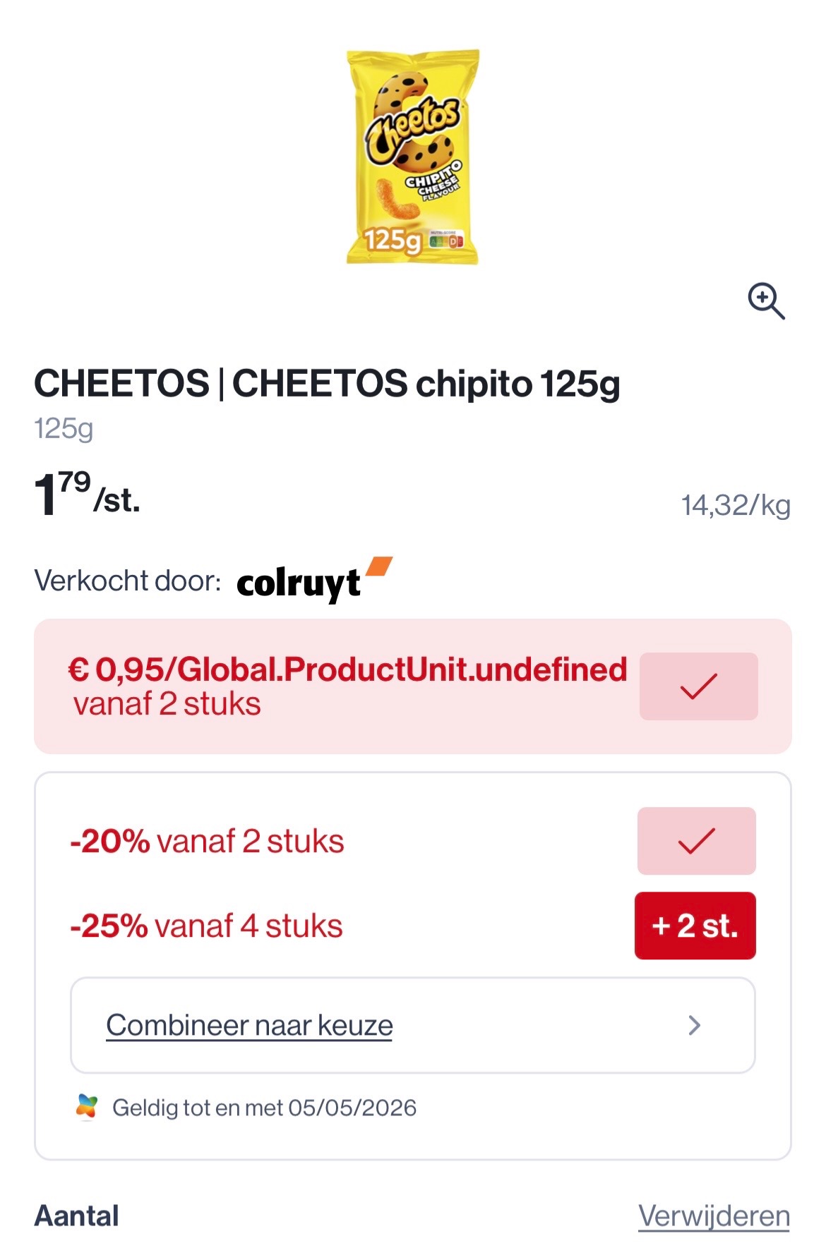 Cheetos en kettle chips in promo