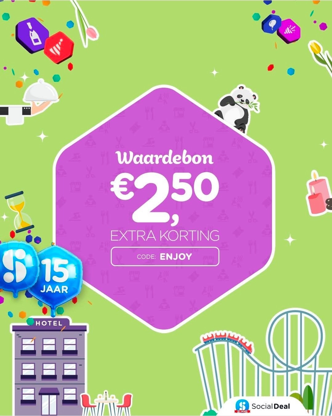 €2,50 éxtra korting bij Social Deal
