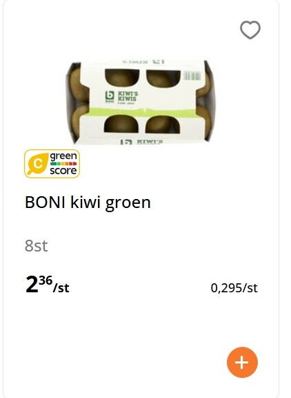 Kiwi en frambozen goedkoper
