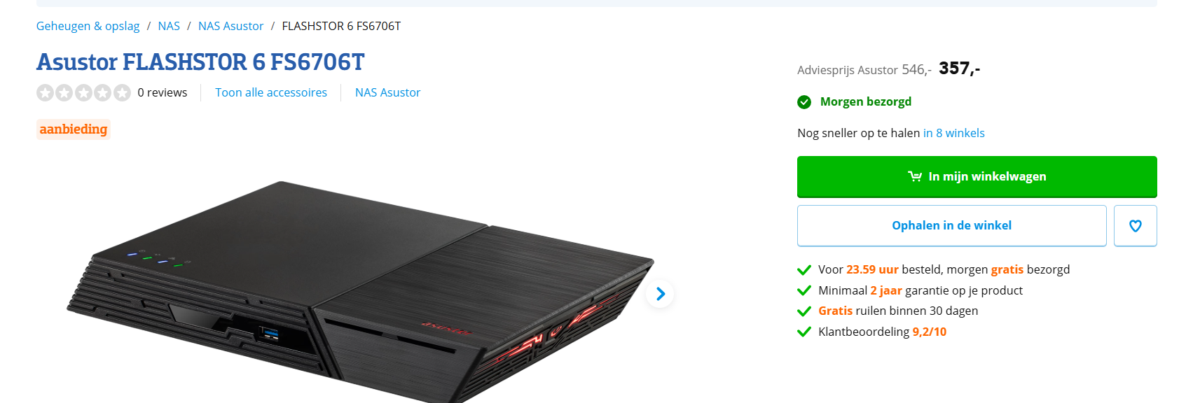 NAS: Asustor FLASHSTOR 6 FS6706T