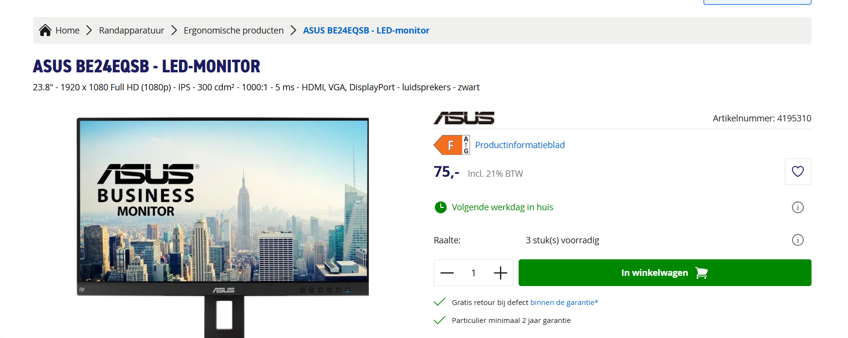 ASUS BE24EQSB - LED-monitor