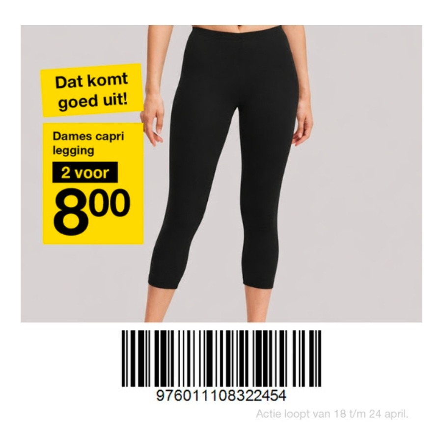 Dames capri legging 2 voor 8 euro