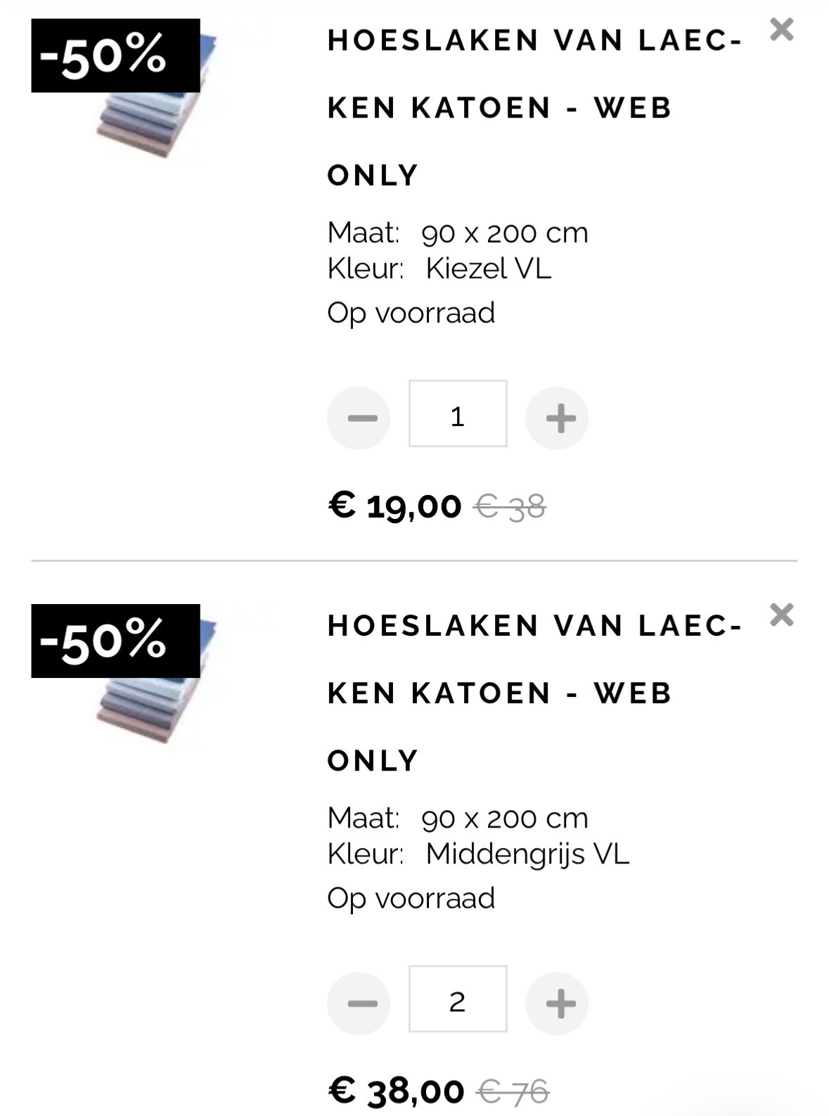 Hoeslakens -50% webonly Sleepworld