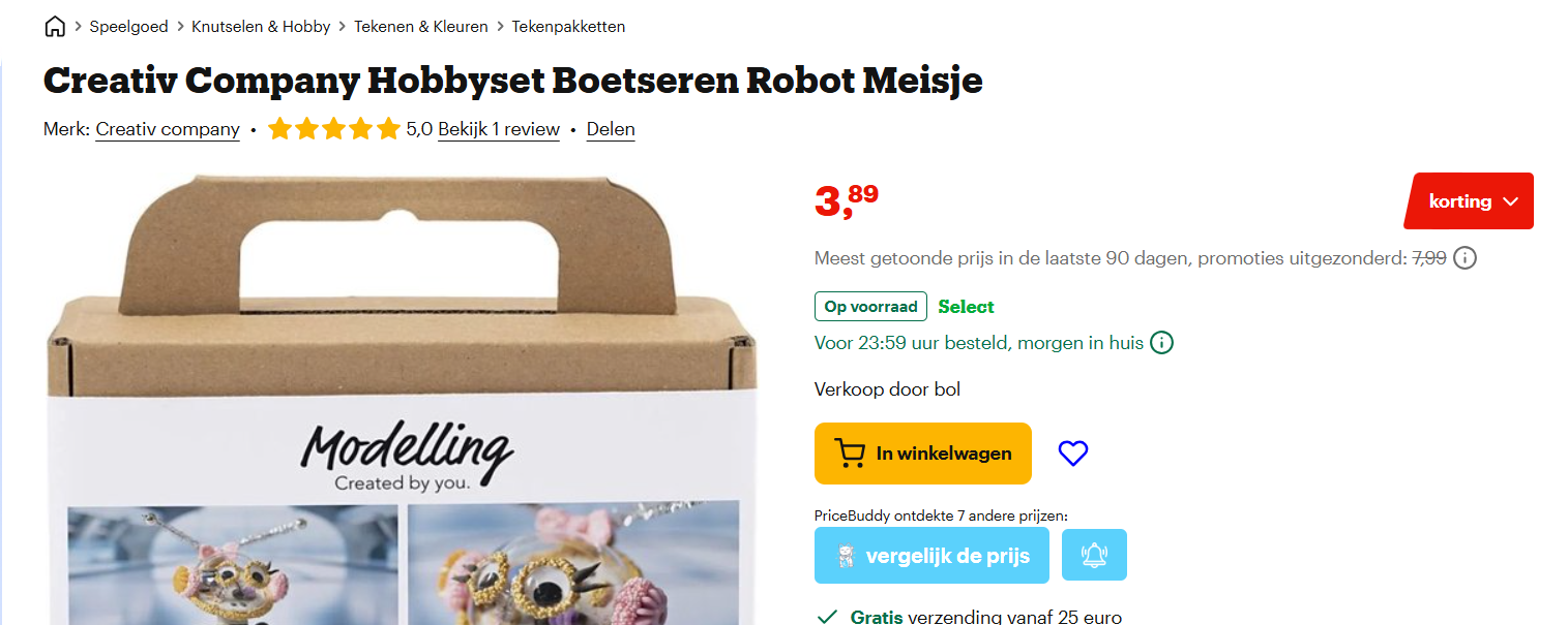 Creativ Company Hobbyset Boetseren Robot Meisje