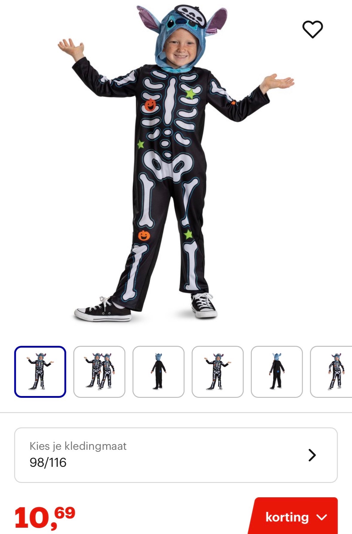 Lilo & Stitch Skeleton Kostuum