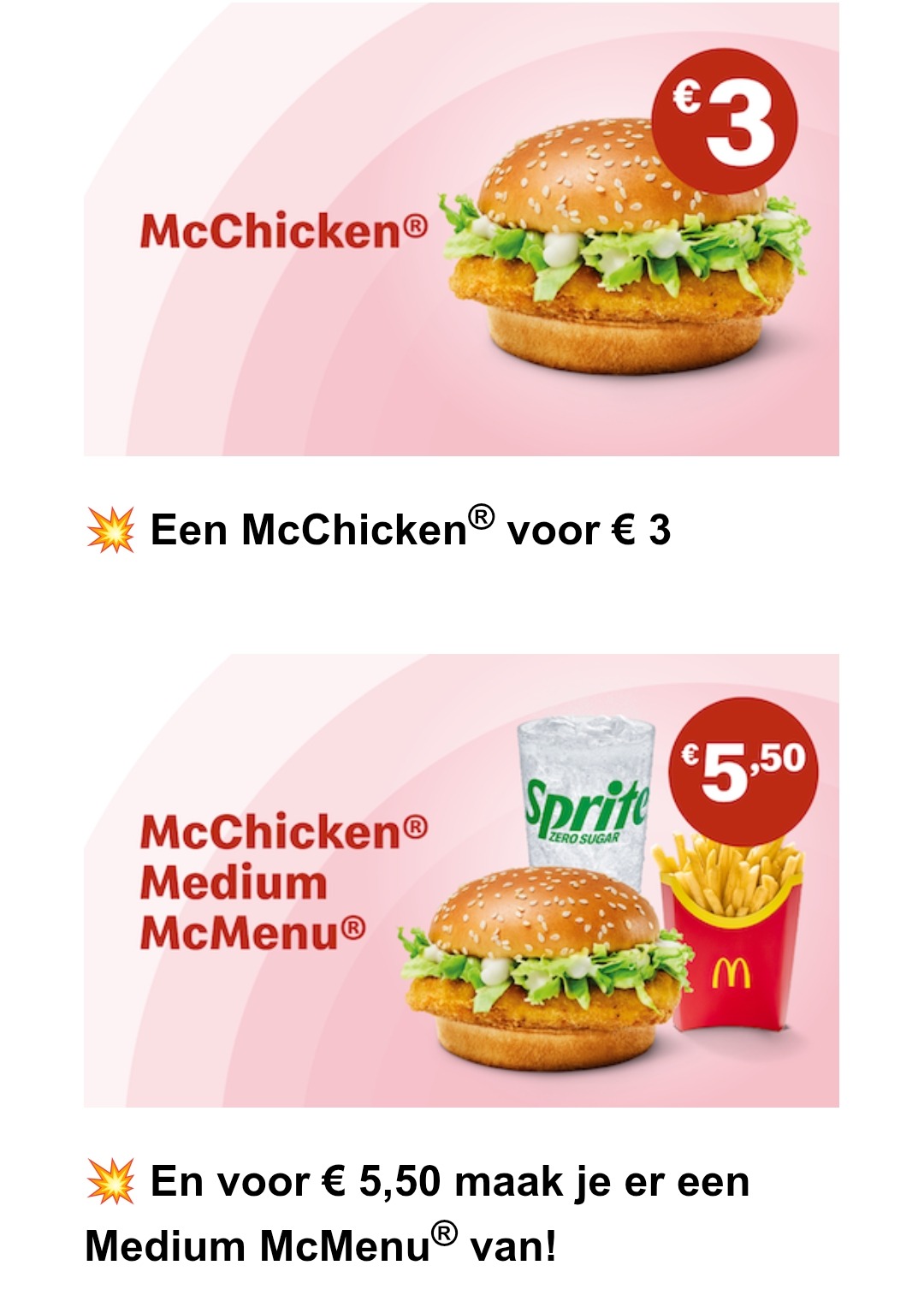 MC Donalds promo enkel vandaag geldig!