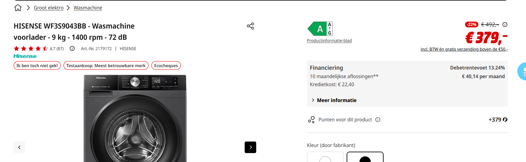 Kleine wasjes, grote wasjes: korting met deze wasmachine