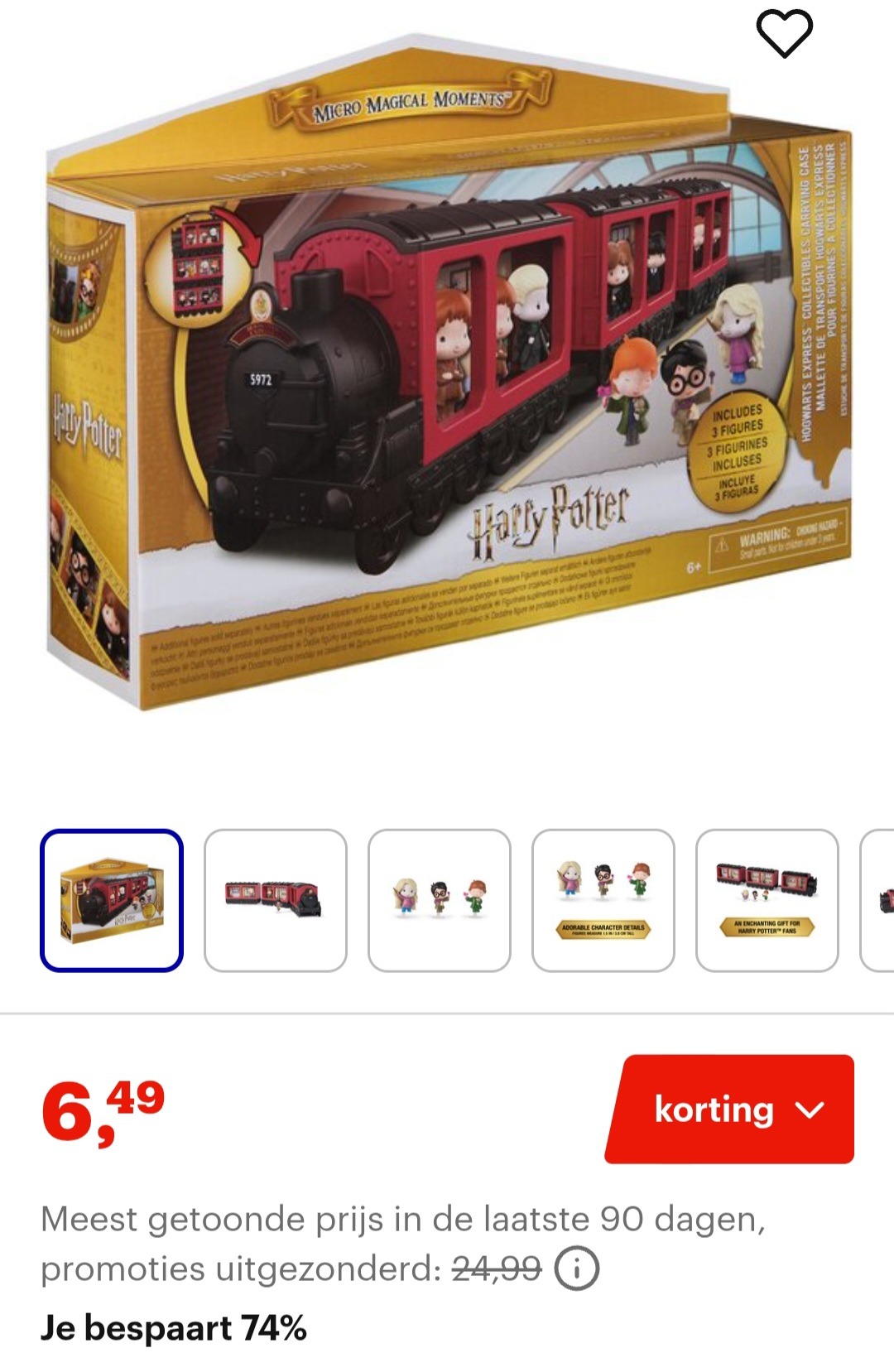 Harry Potter draagkoffer met 3 figuren -74%
