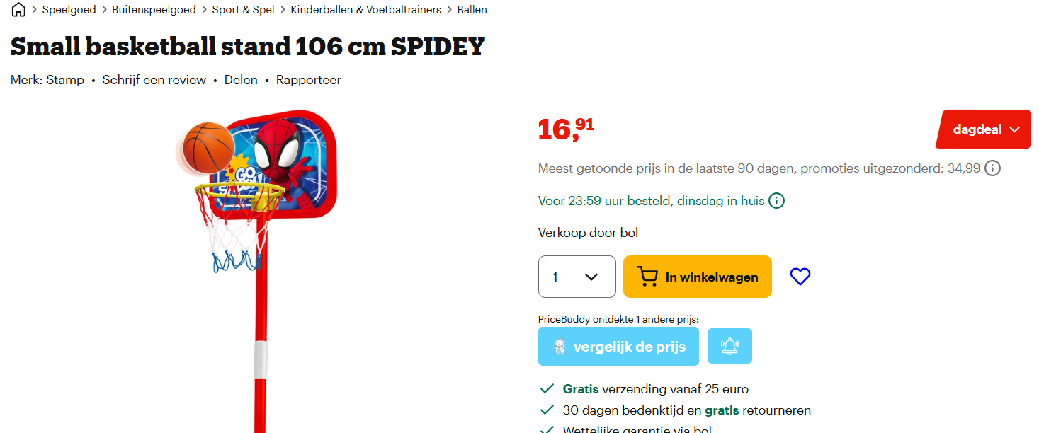 Kleine basketbal ring Spiderman