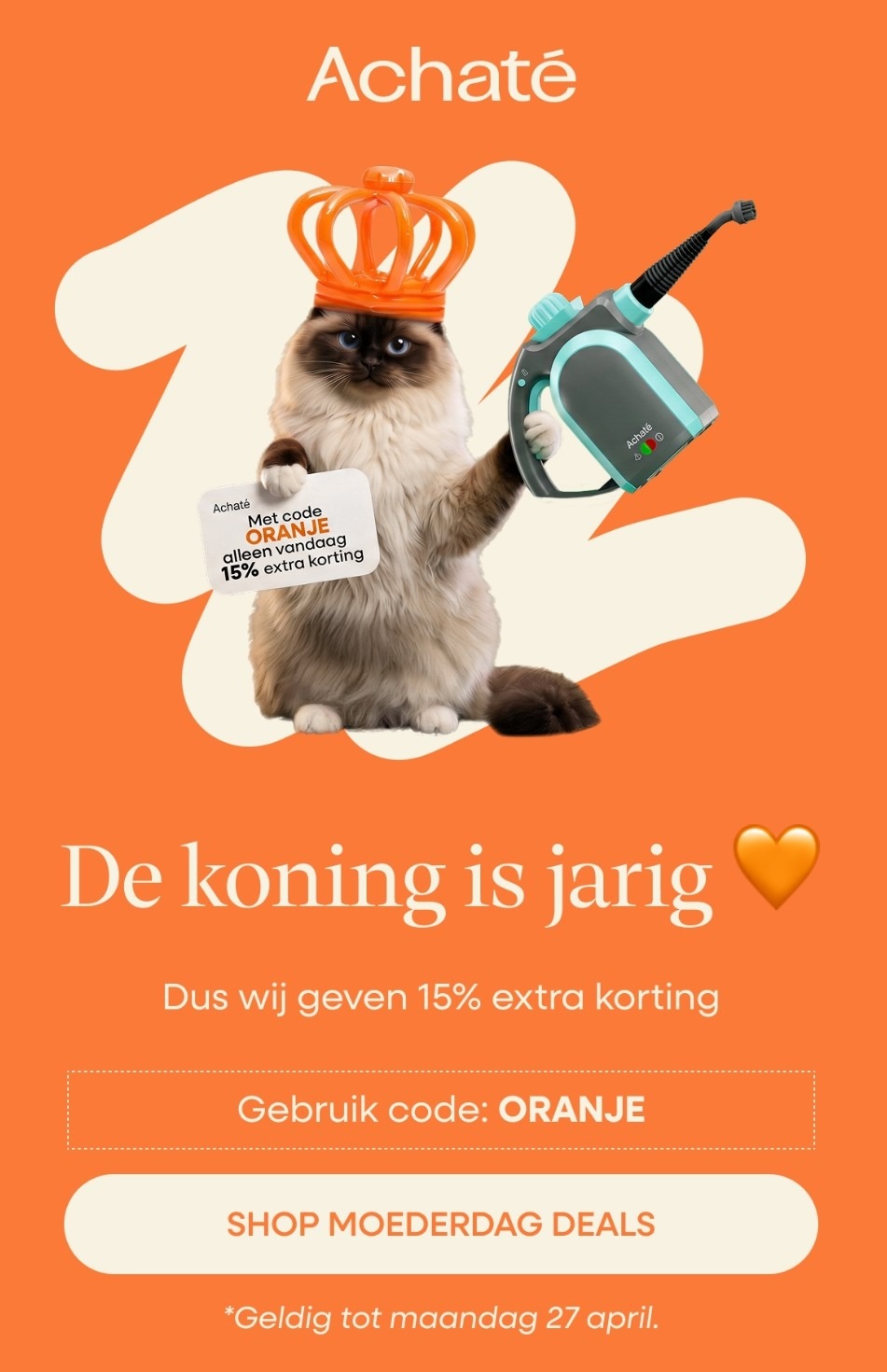 Achaté: 15% korting