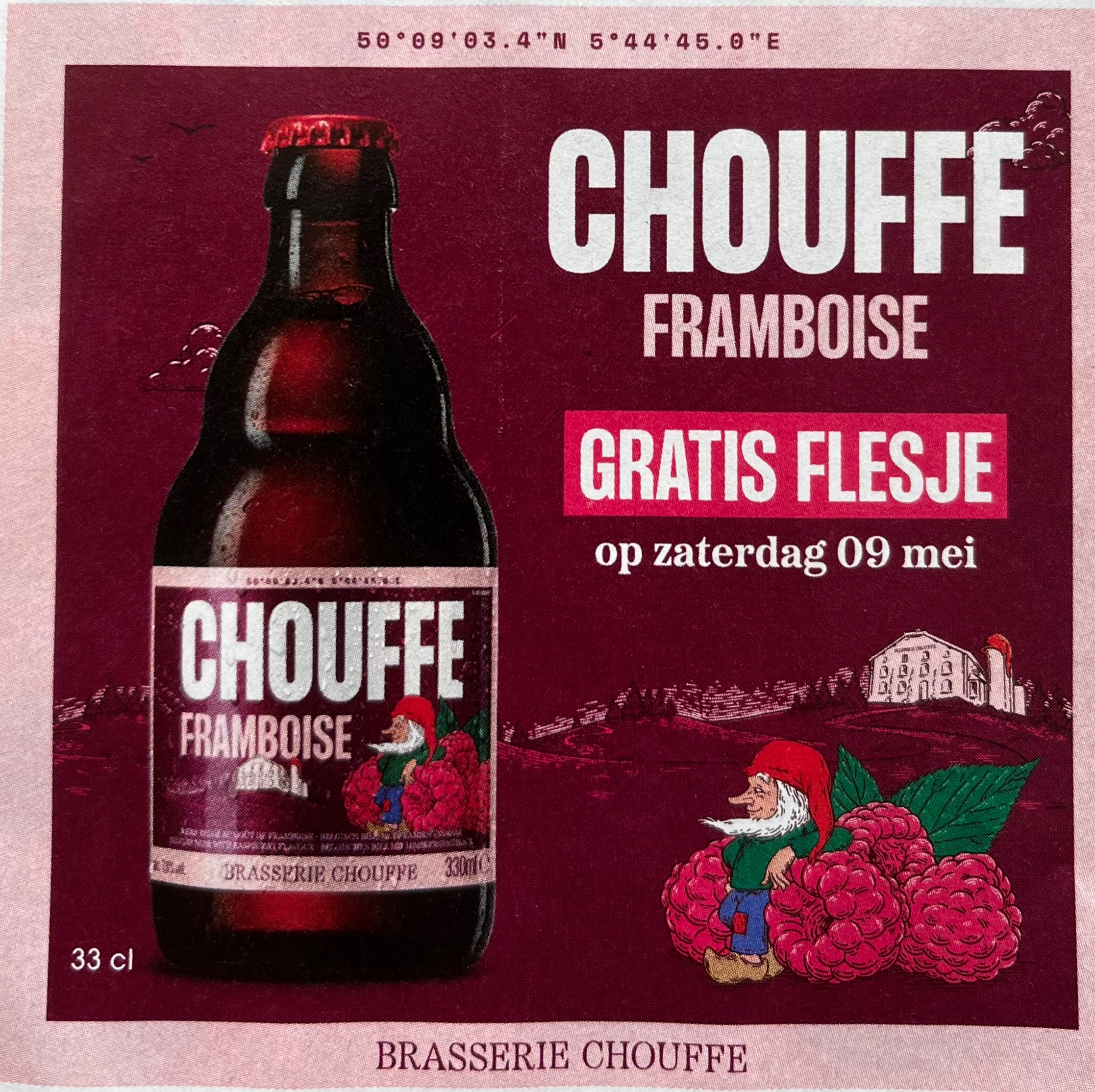Gratis flesje Chouffe framboise bij prik en tik
