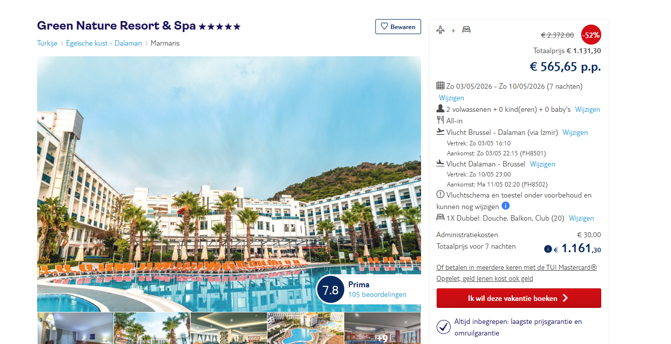 Last minute en all inclusive naar Turkije in een 5* hotel met 52% korting!